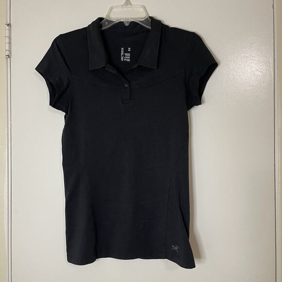 ARC'TERYX relaxed fit black short sleeve womens polo size medium - Picture 1 of 5